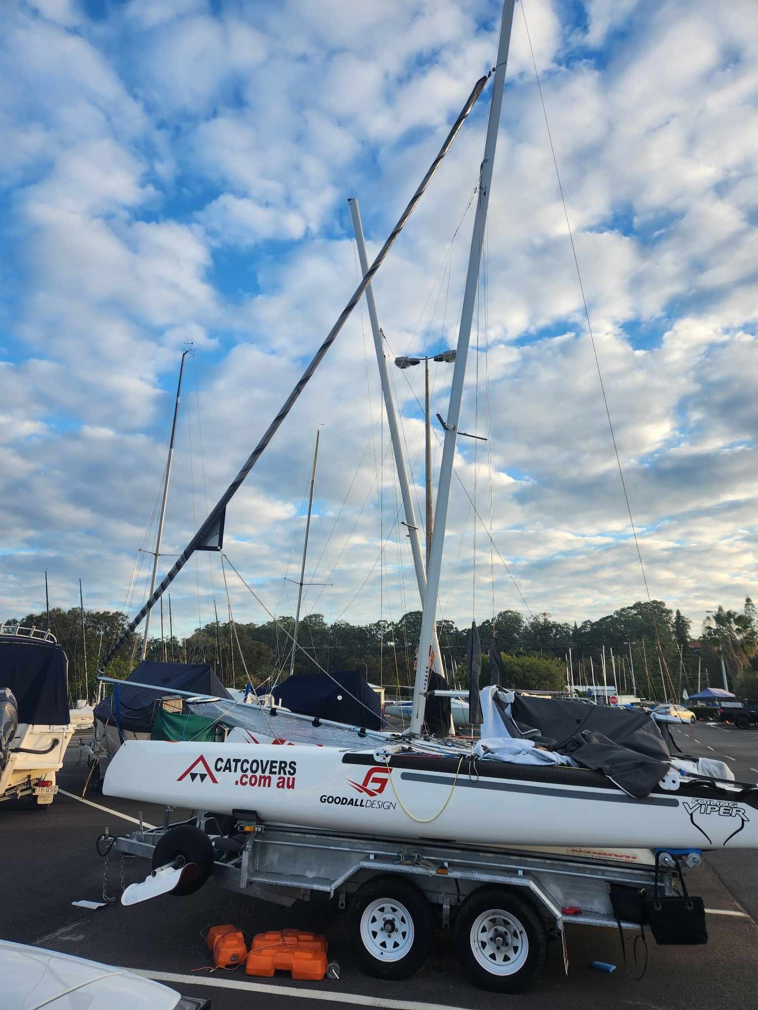 Furled code zero sail
